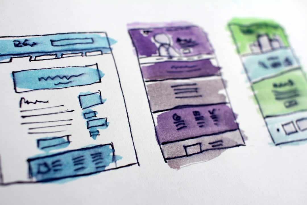 A watercolor sketch of a web page.